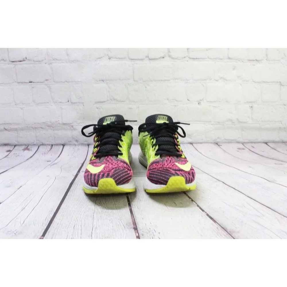 Nike Air Zoom Elite 8 Green Pink Mesh Low Top Sneaker Running Shoes Size 8 - Picture 4 of 9
